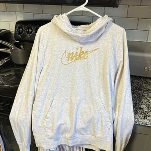 Nike cowl neck hoodie/cream colored